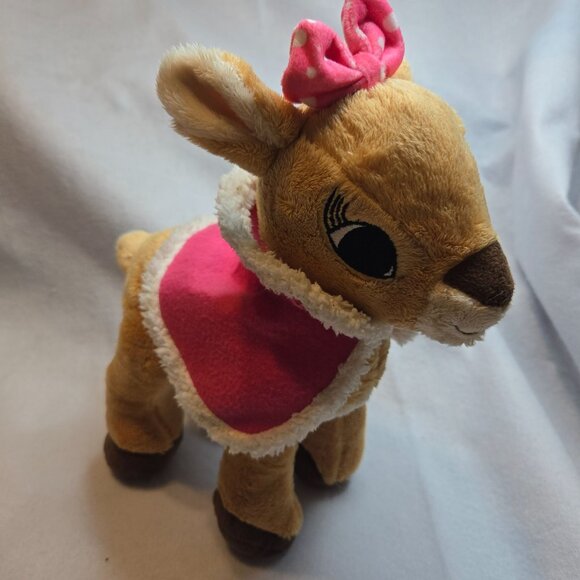 Dan Dee Clarice Reindeer Plush Rudolph Stuffed Animal Girlfriend Pink Bow Cape - Picture 2 of 9